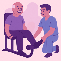 Post-surgical rehabilitation illustration